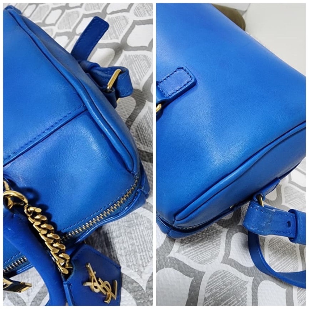 Authentic Saint Laurent Classic Duffle 6 Satchel Bag Blue - Picture 12 of 16